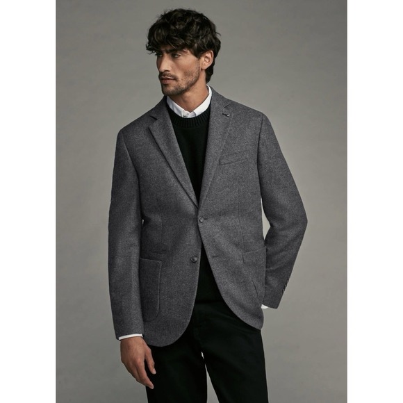 Zaharoff Nordstrom 100% Cashmere Sport Coat 38R Charcoal Grey LuxuryVtg Great